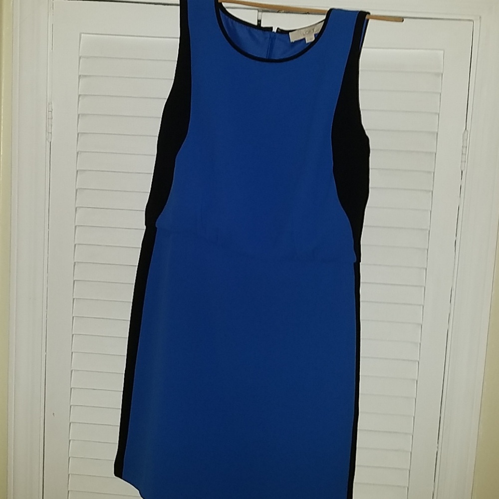 Loft colorblock dress 6 blue navy